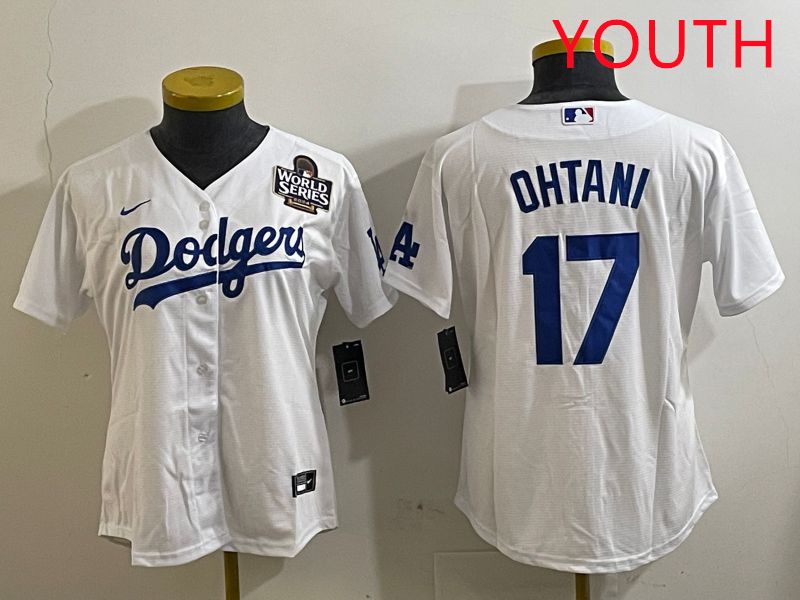 Youth Los Angeles Dodgers 17 Ohtani White Game 2025 Nike MLB Jersey style 3183